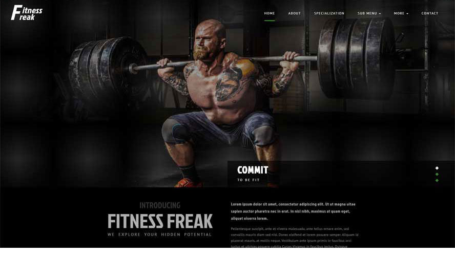 瑜伽靜態(tài)模板,健身房html5模板