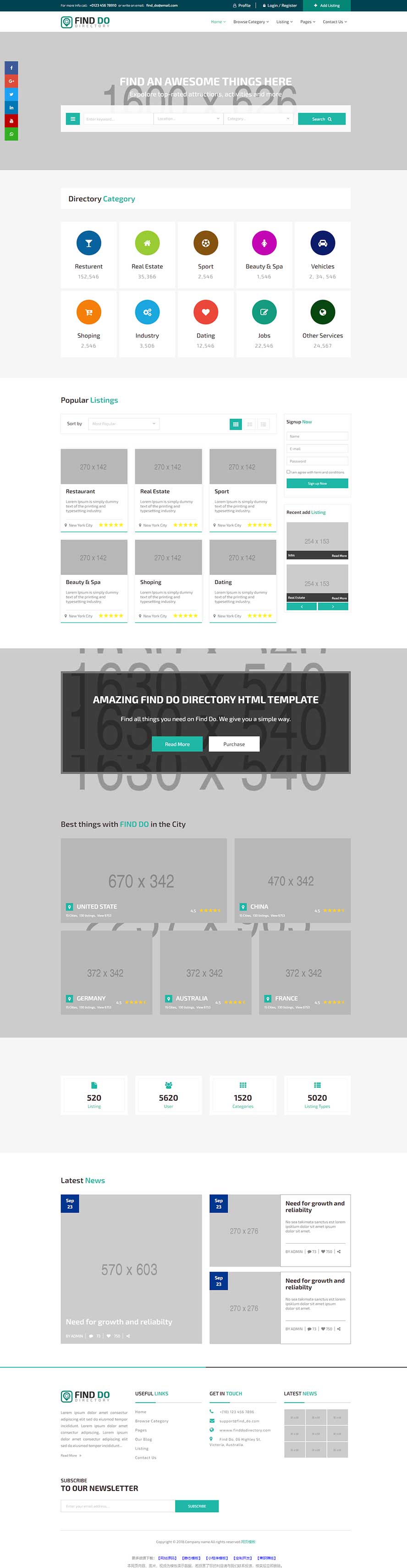 旅行服務(wù)靜態(tài)模板,旅游路線html5模板