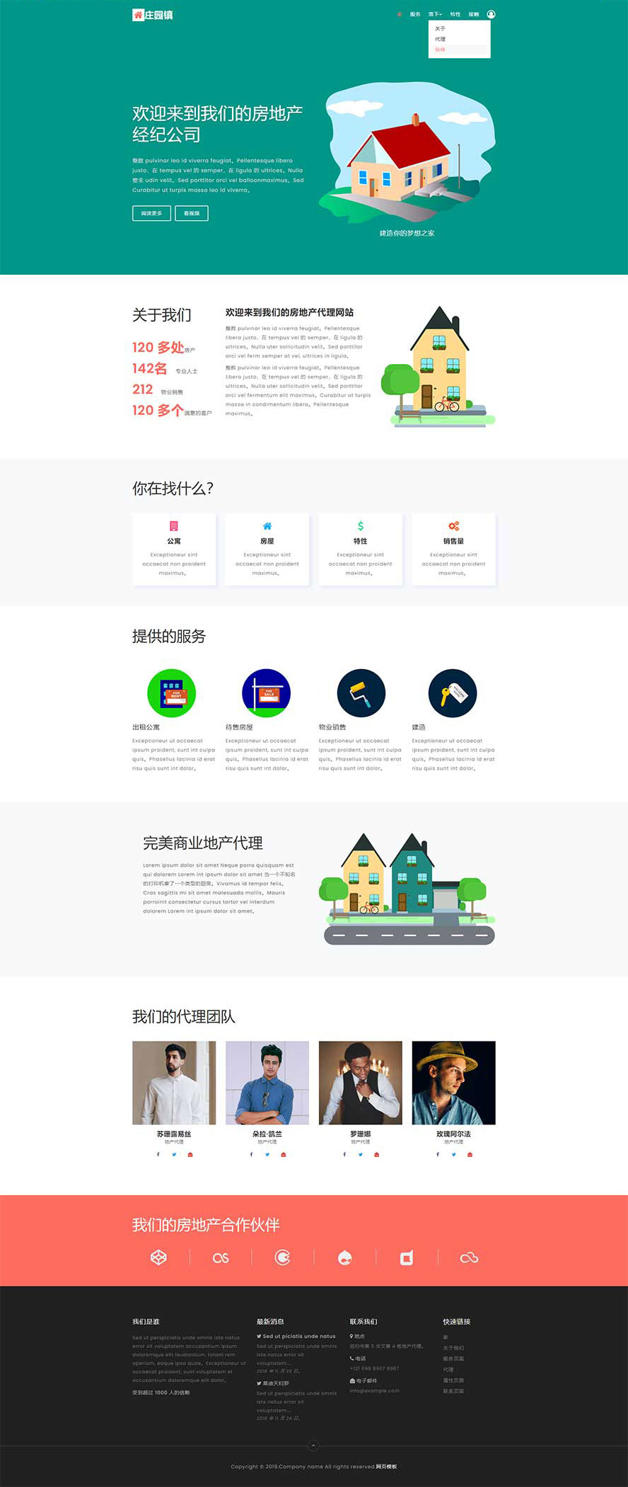 房產(chǎn)地靜態(tài)模板,經(jīng)紀(jì)人html5模板