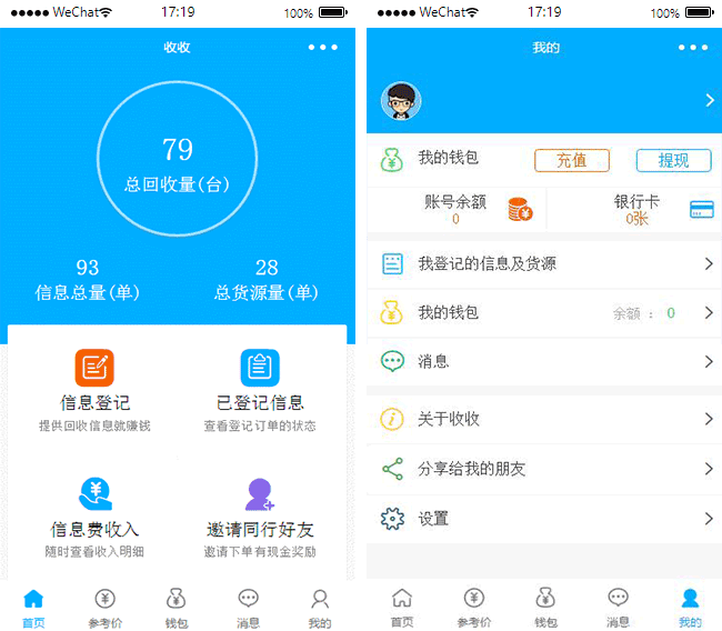 廢品回收小程序模板,物品代購小程序模板
