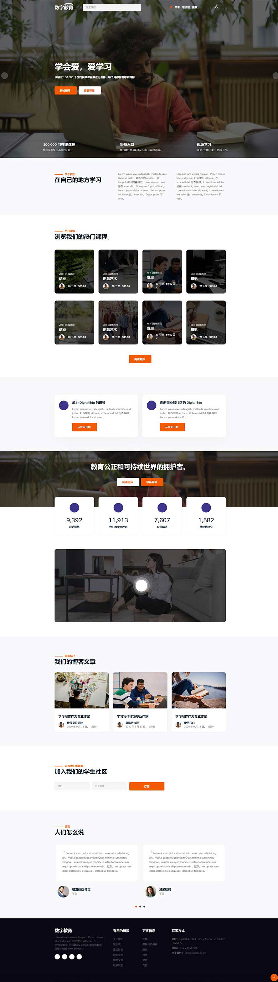 心理學網頁模板,培訓機構html5模板